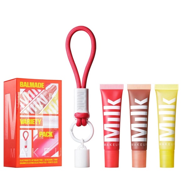 Milk Makeup Lip Balm Trip + Kaychain (Balmade Variety Pack: Clear, Beige & Red) - Picture 10 of 13
